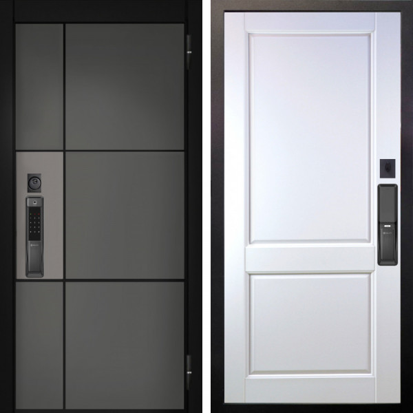 Входная дверь Аргус SMART мичиган силк титан силк муссон + Соренто Белая эмаль