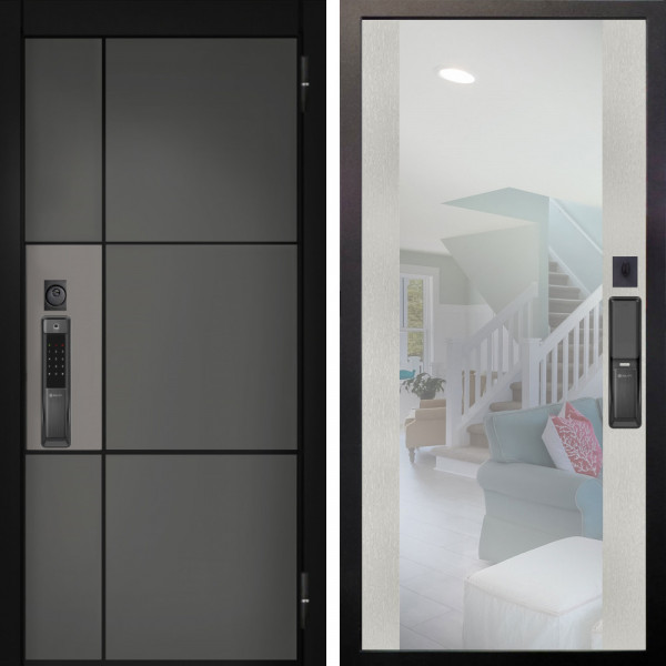 Входная дверь Аргус SMART мичиган силк титан силк муссон + Вояж Белое дерево