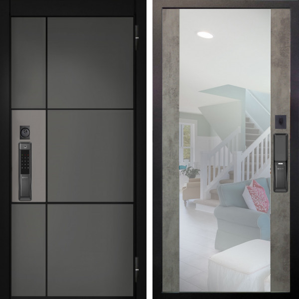 Входная дверь Аргус SMART мичиган силк титан силк муссон + Вояж Светлый бетон