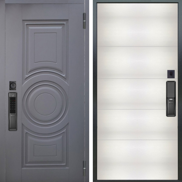 Входная дверь Аргус SMART Могадиш Силк флай + Агат Вельвет белый горизон