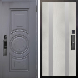 Входная дверь Аргус SMART Могадиш Силк флай + Дуэт Белое дерево вставки Изабель