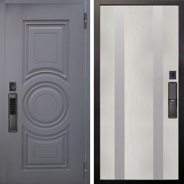 Входная дверь Аргус SMART Могадиш Силк флай + Дуэт Белое дерево вставки Изабель