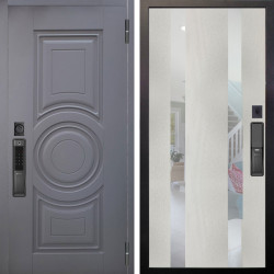 Входная дверь Аргус SMART Могадиш Силк флай + Дуэт Белое дерево вставки Николь