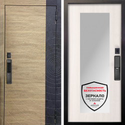 Входная дверь Аргус SMART Раунд Дуб европейский красный горизонт вставка бетон урбан индиго + Милли Ларче светлый