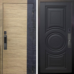 Входная дверь Аргус SMART Раунд Дуб европейский красный горизонт вставка бетон урбан индиго + Могадиш Черный софт.jpg