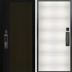 Входная дверь Аргус SMART рокси дуб рейка морение + Агат Вельвет белый горизон