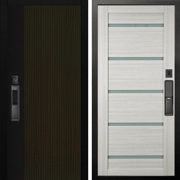 Входная дверь Аргус SMART рокси дуб рейка морение + Александра Белая лиственница