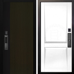 Входная дверь Аргус SMART рокси дуб рейка морение + Ариана Белая эмаль