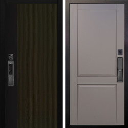 Входная дверь Аргус SMART рокси дуб рейка морение + Ариана Серая эмаль