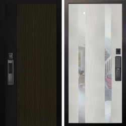 Входная дверь Аргус SMART рокси дуб рейка морение + Дуэт Белое дерево вставки Николь