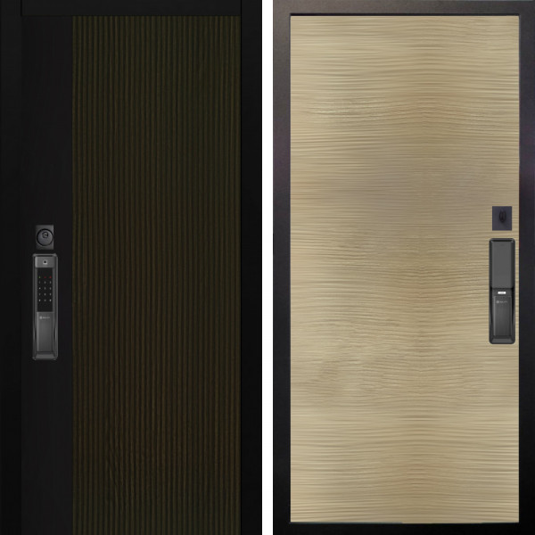 Входная дверь Аргус SMART рокси дуб рейка морение + Элегант Дорс светлый горизонт