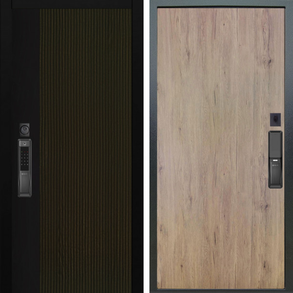 Входная дверь Аргус SMART рокси дуб рейка морение + Элегант Рустик соломенный