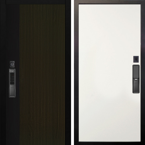 Входная дверь Аргус SMART рокси дуб рейка морение + Элегант Софт милк