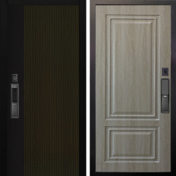 Входная дверь Аргус SMART рокси дуб рейка морение + Элион Дуб филадельфия крем