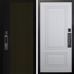 Входная дверь Аргус SMART рокси дуб рейка морение + Элион Софт милк