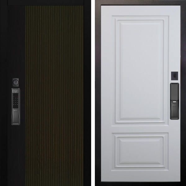 Входная дверь Аргус SMART рокси дуб рейка морение + Элион Софт милк