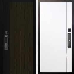 Входная дверь Аргус SMART рокси дуб рейка морение + Гауда Роял вуд белый