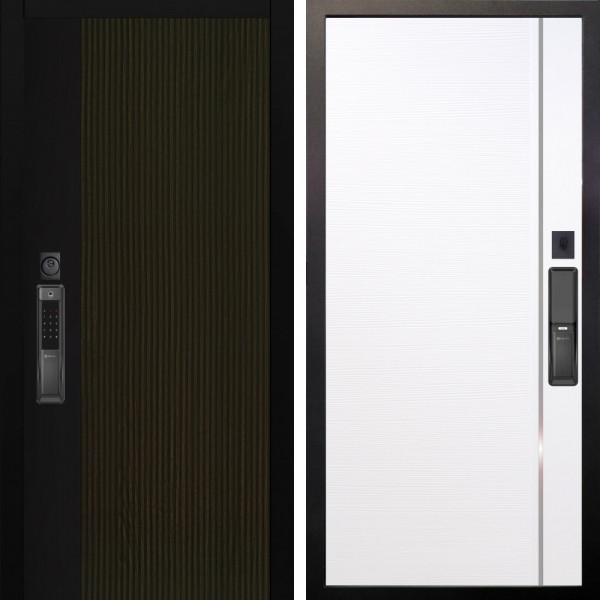 Входная дверь Аргус SMART рокси дуб рейка морение + Гауда Роял вуд белый