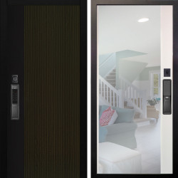 Входная дверь Аргус SMART рокси дуб рейка морение + Магнум Софт милк