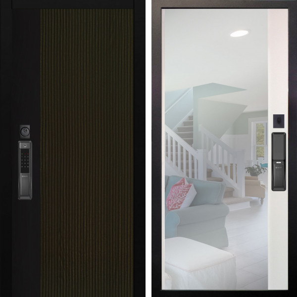 Входная дверь Аргус SMART рокси дуб рейка морение + Магнум Софт милк