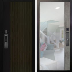 Входная дверь Аргус SMART рокси дуб рейка морение + Магнум Светлый бетон