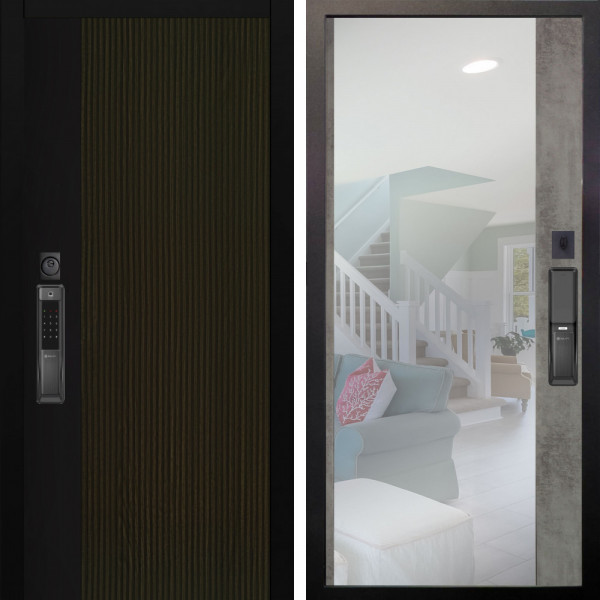 Входная дверь Аргус SMART рокси дуб рейка морение + Магнум Светлый бетон