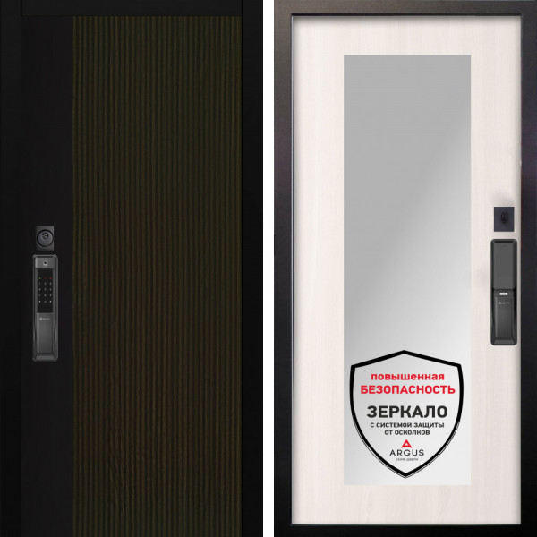 Входная дверь Аргус SMART рокси дуб рейка морение + Милли Ларче светлый