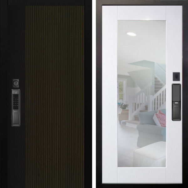 Входная дверь Аргус SMART рокси дуб рейка морение + Милли Роял вуд белый