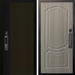Входная дверь Аргус SMART рокси дуб рейка морение + Мишель Ларче светлый