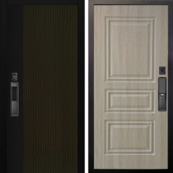 Входная дверь Аргус SMART рокси дуб рейка морение + Скиф Дуб филадельфия крем