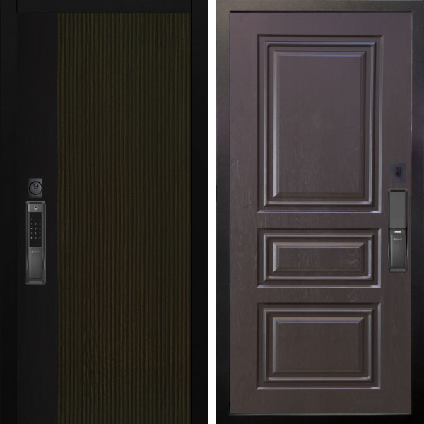 Входная дверь Аргус SMART рокси дуб рейка морение + Скиф Горький шоколад