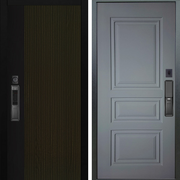 Входная дверь Аргус SMART рокси дуб рейка морение + Скиф Силк маус