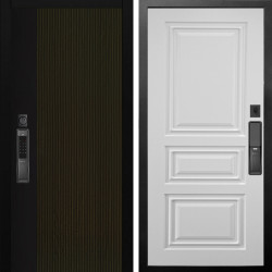 Входная дверь Аргус SMART рокси дуб рейка морение + Скиф Софт милк