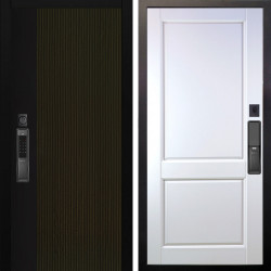 Входная дверь Аргус SMART рокси дуб рейка морение + Соренто Белая эмаль