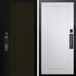 Входная дверь Аргус SMART рокси дуб рейка морение + Тревор Софт милк