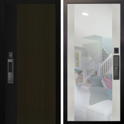 Входная дверь Аргус SMART рокси дуб рейка морение + Вояж Белое дерево