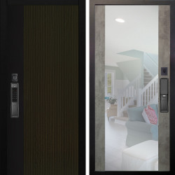 Входная дверь Аргус SMART рокси дуб рейка морение + Вояж Светлый бетон