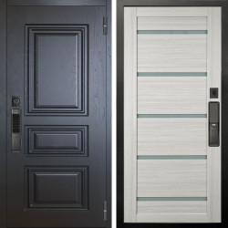 Входная дверь Аргус SMART Скиф Горький шоколад + Александра Белая лиственница