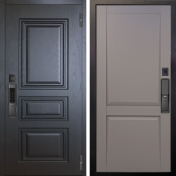 Входная дверь Аргус SMART Скиф Горький шоколад + Ариана Серая эмаль