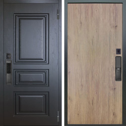 Входная дверь Аргус SMART Скиф Горький шоколад + Элегант Рустик соломенный