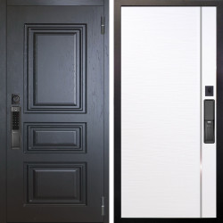 Входная дверь Аргус SMART Скиф Горький шоколад + Гауда Роял вуд белый