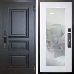 Входная дверь Аргус SMART Скиф Горький шоколад + Милли Роял вуд белый