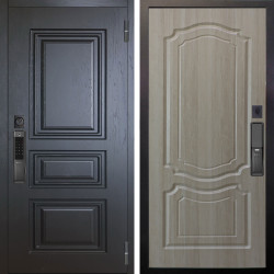 Входная дверь Аргус SMART Скиф Горький шоколад + Мишель Ларче светлый