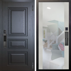 Входная дверь Аргус SMART Скиф Горький шоколад + Вояж Белое дерево