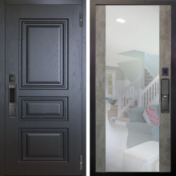 Входная дверь Аргус SMART Скиф Горький шоколад + Вояж Светлый бетон