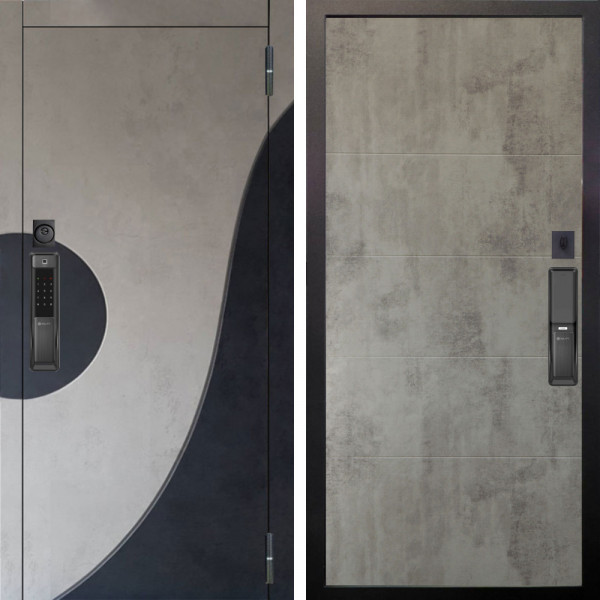 Входная дверь Аргус SMART Стен Бетон урбан милк вставка бетон урбан индиго + Агат Светлый бетон