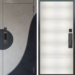 Входная дверь Аргус SMART Стен Бетон урбан милк вставка бетон урбан индиго + Агат Вельвет белый горизон