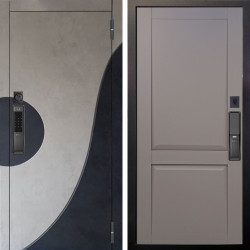 Входная дверь Аргус SMART Стен Бетон урбан милк вставка бетон урбан индиго + Ариана Серая эмаль