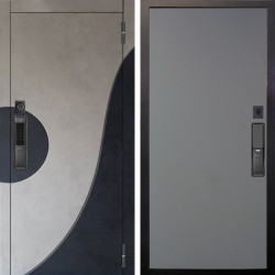 Входная дверь Аргус SMART Стен Бетон урбан милк вставка бетон урбан индиго + Элегант Силк маус