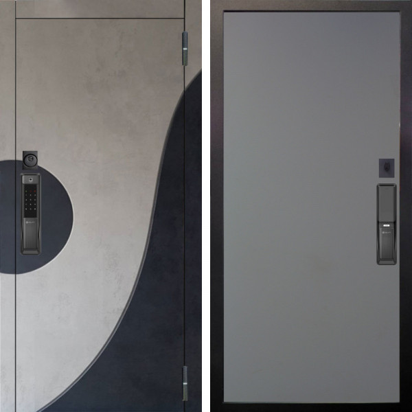 Входная дверь Аргус SMART Стен Бетон урбан милк вставка бетон урбан индиго + Элегант Силк маус